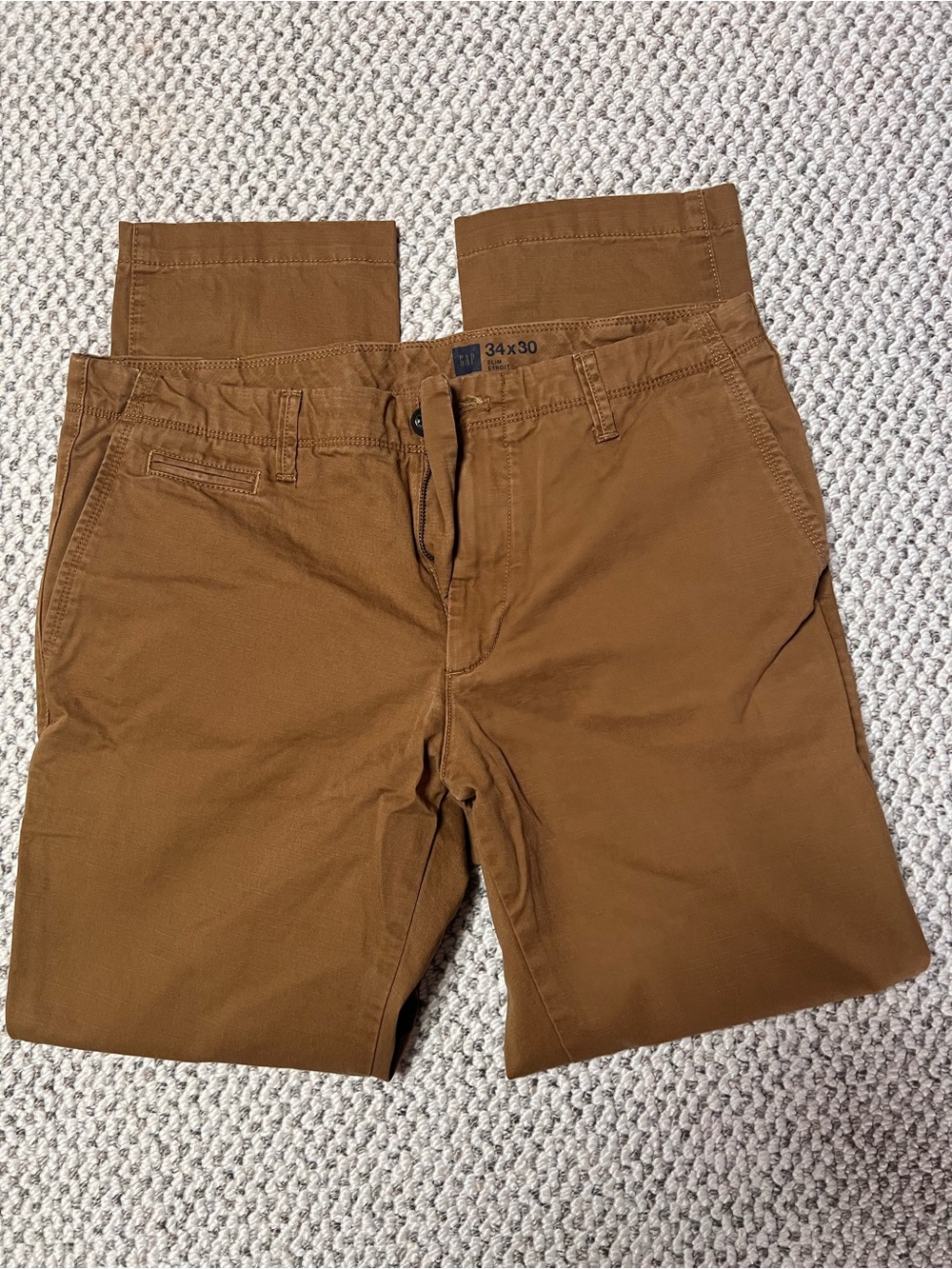 GAP Men's Tan Chino Pants - Straight Fit